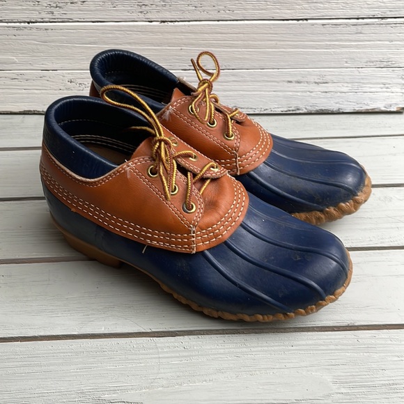 L.L. Bean Maine Hunting Shoe 3 Eye Lace Up Gumshoes Low Duck Boots - Picture 4 of 8